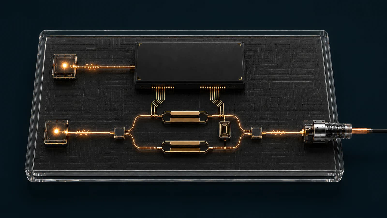 Illustration of a fibre-coupled single-photon emitter module concept.