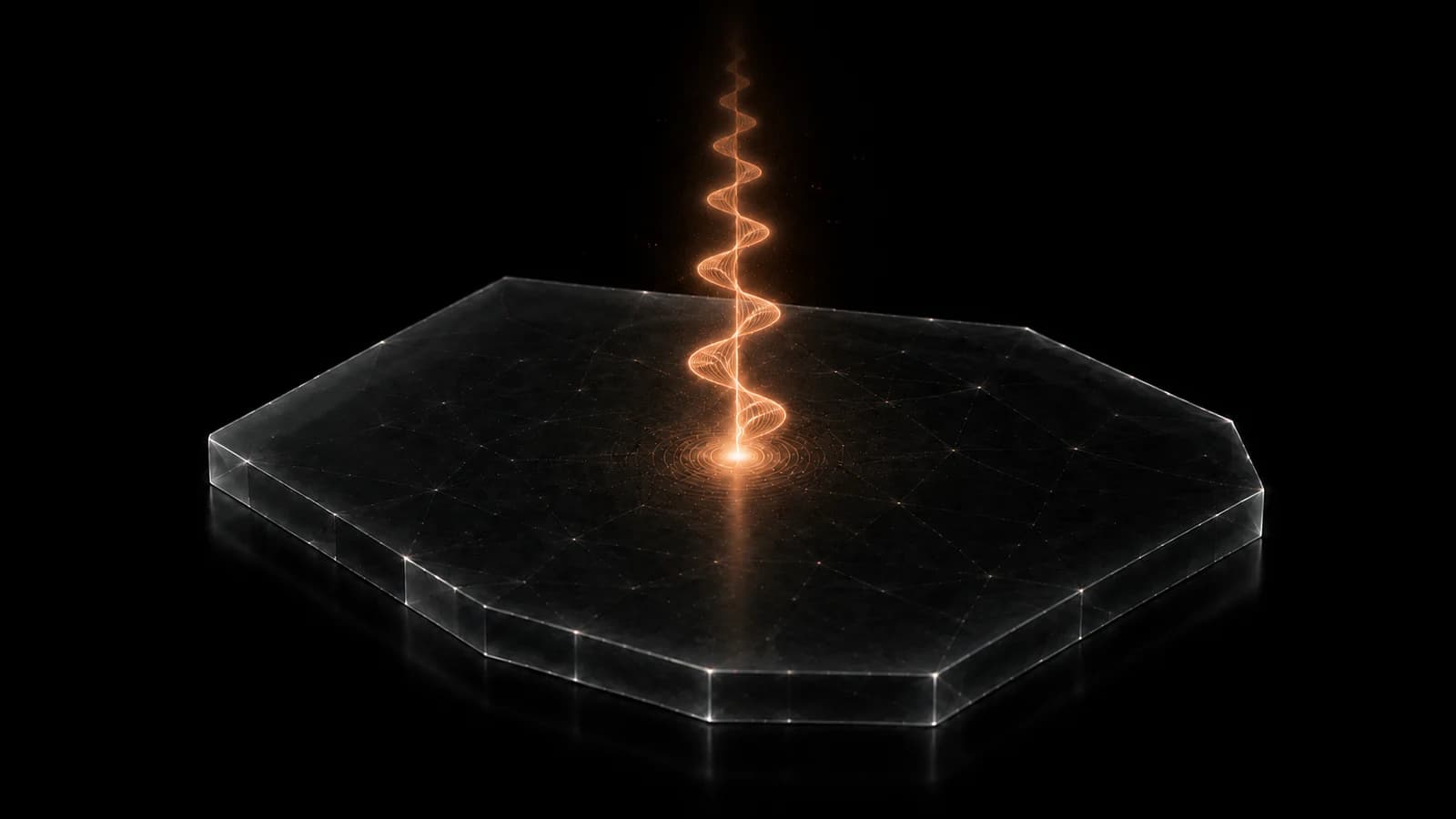Illustration of an hBN flake with a mapped quantum emitter.