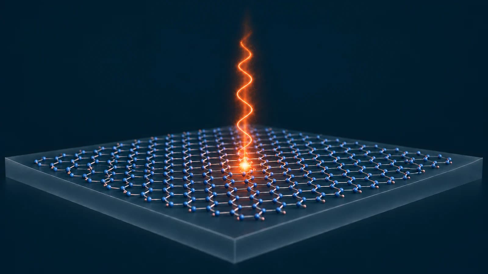 Illustration of a quantum emitter in monolayer hBN.